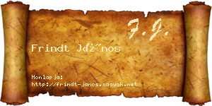 Frindt János névjegykártya